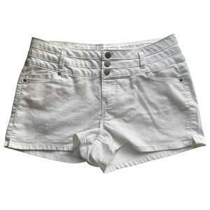 Blue Spice White Lightweight Denim Shorts Size 11 Stretch Festival Summer Beach